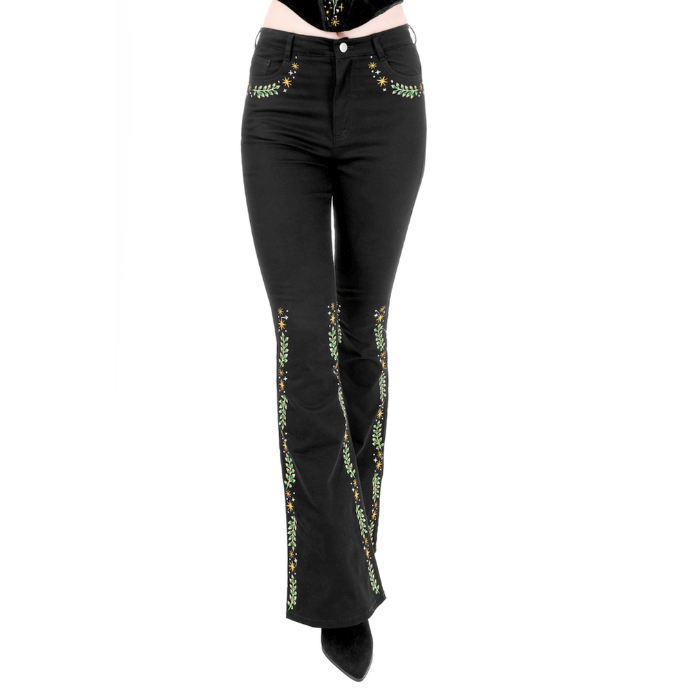 Restyle - Herbal Bell bottom broek - Zwart